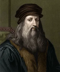 Italialaisen taidemaalarin Leonardo da Vincin (1452-1519) muotokuva