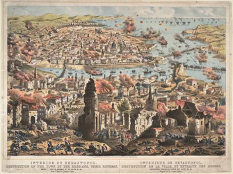 Sevastopolin sisätilat, kaupungin tuhoaminen venäläisten toimesta, heidän vetäytyminen, 1855