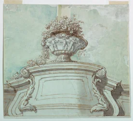 Piirustus, kattopaneelin keskipaneeli, 1750-1800