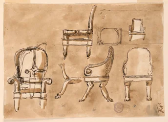 Piirros, tuolit, n. 1800