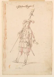 Piirustus, pukusuunnittelu: 1720, n. 1720.
