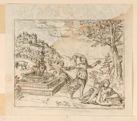Piirros, Thisben kuolema, 1600-1625