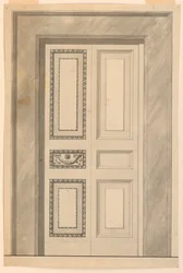 Piirustus, Taitto-oven koristelu, n. 1780.