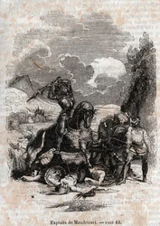 1851 kaiverrus kirjasta "" Roland furieux""
