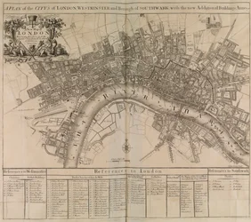 Lontoon kaupungin, Westminsterin, Southwarkin kaupunginosan ja Thames-joen suunnitelma.