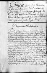 Rochefoucauld Liancourtin herttuan omaisuuden tilikirja vuodelta 1789.