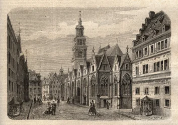 Aegidienkirche (Hannover) Saksa - Hannover Aegidienkirche, tuhoutui toisen maailmansodan aikana - Hannover - Aegidienkirche - kaiverrettu "" Mainostettujen ihmisten sanakirjaan" - 1864 - Joseph Decembre ja Edmond Allonier -