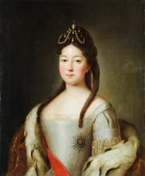 Anna Petrovna de Russie - Muotokuva Venäjän tsarevnasta Anna Petrovnasta (1708-1728), Venäjän keisari Pietari I:n tyttärestä, Anonymous. Öljy kankaalle, 1700-luvun viimeinen neljännes, Valtion arkkitehtuurin, historian ja taiteen museo, Vladimir