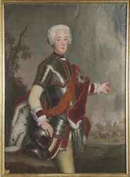 Auguste Guillaume de Prusse, prinssi ja kenraali - Anonyymi Preussin prinssi Augustus Williamin (1722-1758) muotokuva. Öljy kankaalle, 1700-luvun ensimmäinen puolisko.. Mitat : 149x117 cm. Tukholman kansallismuseo