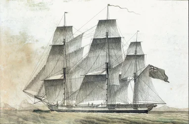 Brittiläinen kauppiasalus (1800 -luvun painatus)
