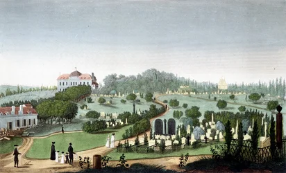 Père Lachaisen hautausmaa, noin 1820 - Courvoisierin "Näkymät Pariisiin"