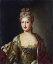 Charlotte de Brunswick-Lunebourg (Brunswick Lunebourg) - Brunswick-Wolfenbuettelin prinsessa Charlotte (1694-1715) muotokuva, Venäjän Tsarevitš Aleksei Petrovitšin vaimo, Anonymous. Öljy kankaalle, 1700-luvun viimeinen neljännes, Valtion arkkitehtuurimuseo