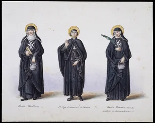 Puvut: 1. Santa Ubaldesca, 2. St Ugo di Genova, 3. Santa Toscana di Vita. sd. 1800-luvulla.