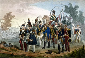 Marsalkka Lannesin kuolema Esslingissä 28. toukokuuta 1809 kaiverruksella 1800-luku