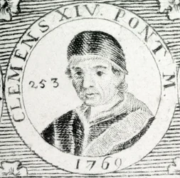 Kaiverrus paavi Klemens XIV (1705 - 1774).