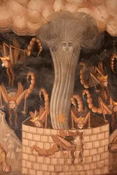 Fresko Koutloumousioun luostarin kirkossa, Athos-vuori, Kreikka, 2006 (kuva).