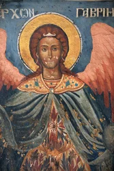 Fresko Koutloumousioun luostarin kirkossa, Athos-vuori, Kreikka, 2006 (kuva).