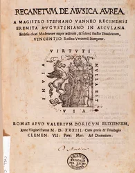 Stephanus Aureuksen Recanetum de musica aurean etukappale