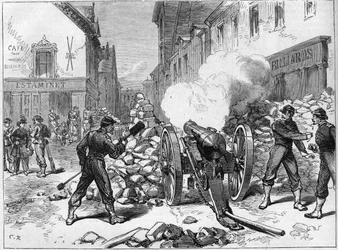 La Commune de Paris vuonna 1871. Liittovaltiot (kunnat) perustivat akun Issyyn.
