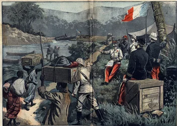 Marchandin lähetyskenttä Afrikassa (1896-1899): retkikunta, joka otti Ylä-Niilin haltuunsa vuonna 1898. Irrotettavan höyryn "" le Faidherbe"" laukaisu M