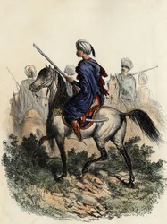 Maurilaiset santarmit (tai maaseutuvartijat), jotka vastasivat vuonna 1831 perustetusta Algerin maaseutupoliisista. Léon Galibertin teoksessa ”L