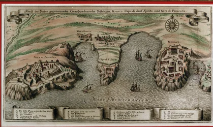 Nizza, Villefranche ja Monaco 1600-luvulla (maantieteellinen decoupe)
