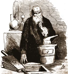 Nicolas Flamel (1330 - 1418) laboratoriossaan.