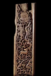 Itämainen taide: veistetty puupaneeli. 13. vuosisadalla. Yksityiskohta. Pariisi, Louvre-museo
