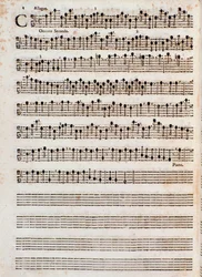 Sivu kappaleen "" Concerti a cinque, op. 5" kirjoittanut Tomaso Albinoni