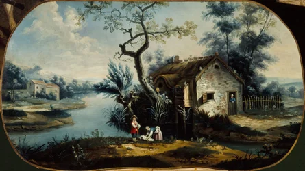 Pastoraalikohtaus. Vuosien 1701 ja 1800 välillä (öljy kankaalle).