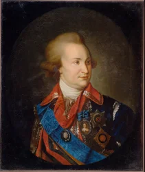 Tauris-prinssin, kenraalimarsalkka ja valtiomies Grigori Aleksandrovich Potemkin (tai Potiomkin) (1739-1791) muotokuva. (Prinssi Tauriksen muotokuva, kenraali marsalkka, valtiomies G. A. Potyomkin). Tsaarina Katariina II:n (1729-1796) suosikki. Pe