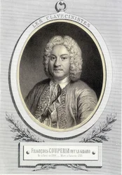 François Couperin dit Le Grandin muotokuva medaljongissa, n. 19. s.