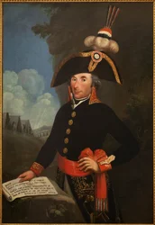 Andre Massenan (1758-1817, Rivolin herttua ja Esslingin prinssi, Imperiumin Marechal) muotokuva divisioonan kenraalin univormussa. Nimetön maalaus, öljy kankaalle 1796, muotokuva