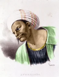 Muotokuva Averroesista (1126 - 1198).