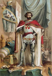 Muotokuva Baudouin I:stä, latinalaisesta itämaan keisaristosta (1171-1206), tuli Konstantinopolin keisari osallistumalla neljänteen ristiretkeen. Aussie tunnetaan nimellä Baudouin IX of Flanders (tai Baudouin VI of Hainaut)