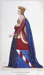 Blanchen Navarran muotokuva (1224 -1283) Ranskan kuningattaren morsian John I Roux