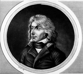 Muotokuva Charles Jean - Baptiste Bernadotte (1763-1844), marechal Ranskan, kuningas Kaarle XIV Ruotsin ja Norjan. kaiverrus "" Täydellinen kokoelma Ranskan vallankumouksen historiallisia maalauksia, kolme osaa." 1804.