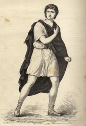 Francois-Joseph (Francois Joseph) Talman (1763-1826), ranskalaisen näyttelijän muotokuva. Kaiverrus 1800-luvulta.