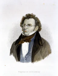 Frantz Schubertin (1797 - 1828) muotokuva - kaiverrus