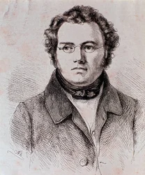 Franz Schubertin muotokuva (kaiverrus)
