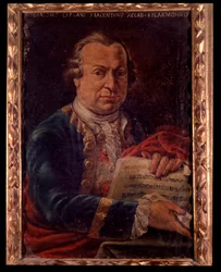 Giacomo Carcanin muotokuva, italialainen säveltäjä (maalaus