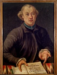 Giuseppe Pizzatin muotokuva, italialainen musiikkiteoreetikko (maalaus