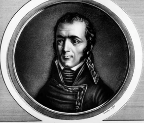 Guillaume Marie-Anne Brunen (1763-1815), ranskalaisen marechalin muotokuva. Kaiverrus "" Täydellinen kokoelma Ranskan vallankumouksen historiallisia maalauksia, kolme osaa.""" 1804.