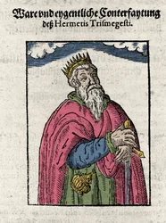 Muotokuva Hermes Trimegisteestä (Trismegistus), astrologi,