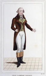 Jean Lambert (Jean-Lambert) Tallianin muotokuva. Ranskalainen poliitikko (1767-1820) vuosikongressin sijainen Kaiverrus 1830