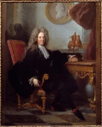 Jules Hardouin Mansartin (1646-1708) muotokuva, arkkitehti ja kuningas Ludvig XIV Anonyymin maalauksen rakennusten johtaja. 1700 Pariisi, koristetaide