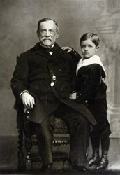 Louis Pasteurin (1822 - 1895) ja hänen pojanpoikansa Louis Pasteur Valleryn muotokuva - Radot vuonna 1893.