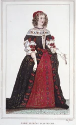 Muotokuva Marie Theresestä Itävallasta (1638 - 1683), Ranskan kuningattaresta.
