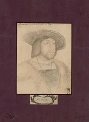 Odet de Foixin muotokuva, vicomte de Lautrec (1485-1528), joka tunnetaan nimellä Marsalkka de Lautrec – Anonymous. Värikynät paperille, koko: 22,5x17,2, n. 1546, Valtion Eremitaaši, Pietari