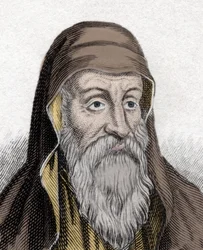 Origenesin muotokuva (Origen) (Origen Adamantius) patristisen ajan teologi (185-253). Kaiverrus 1800-luvulta.